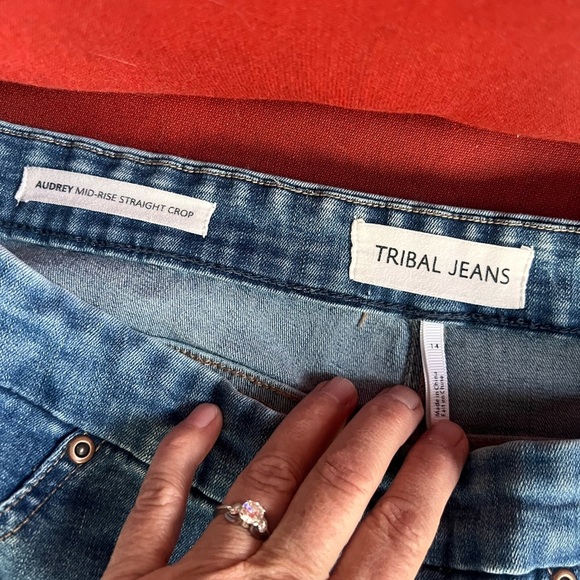 Tribal Blue Ankle Cropped Straight Jeans - Picture 5 of 5